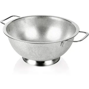 Stainless Steel Colander 3 Quart Kitchen Food Strainer Dishwasher Safe