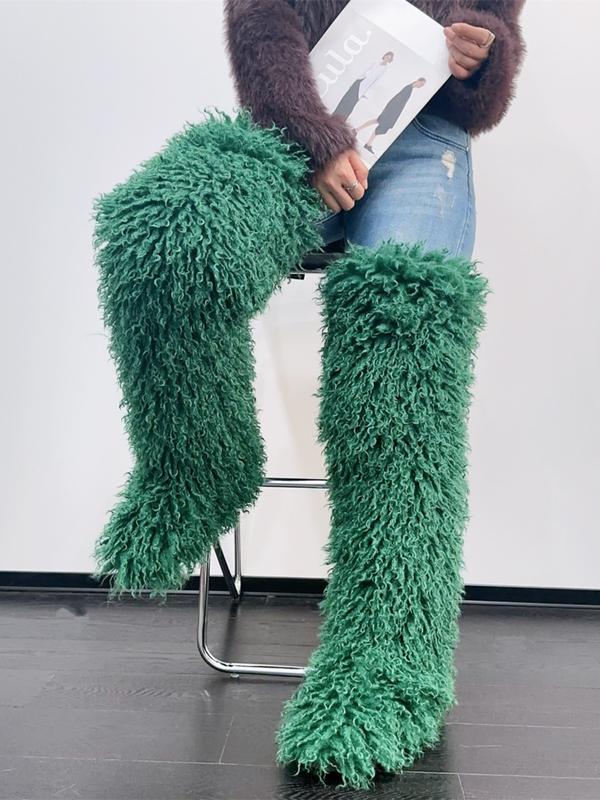 Women's Over-The-Knee Snow Boots, Round Toe Design, Textile Upper & Rubber Sole, Medium Width, Fall/winter Season, Plain Pattern Women's Over-The-Knee Snow Boots, Round Toe Design, Textile Upper & Rubber Sole, Medium Width, Fall/winter Season, Plain Pattern