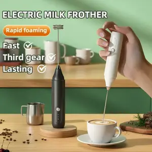 Wireless Milk Frother Electric Handheld Blender, Stainless Steel Mini Coffee Maker, Whisk Mixer for Coffee Cappuccino Cream