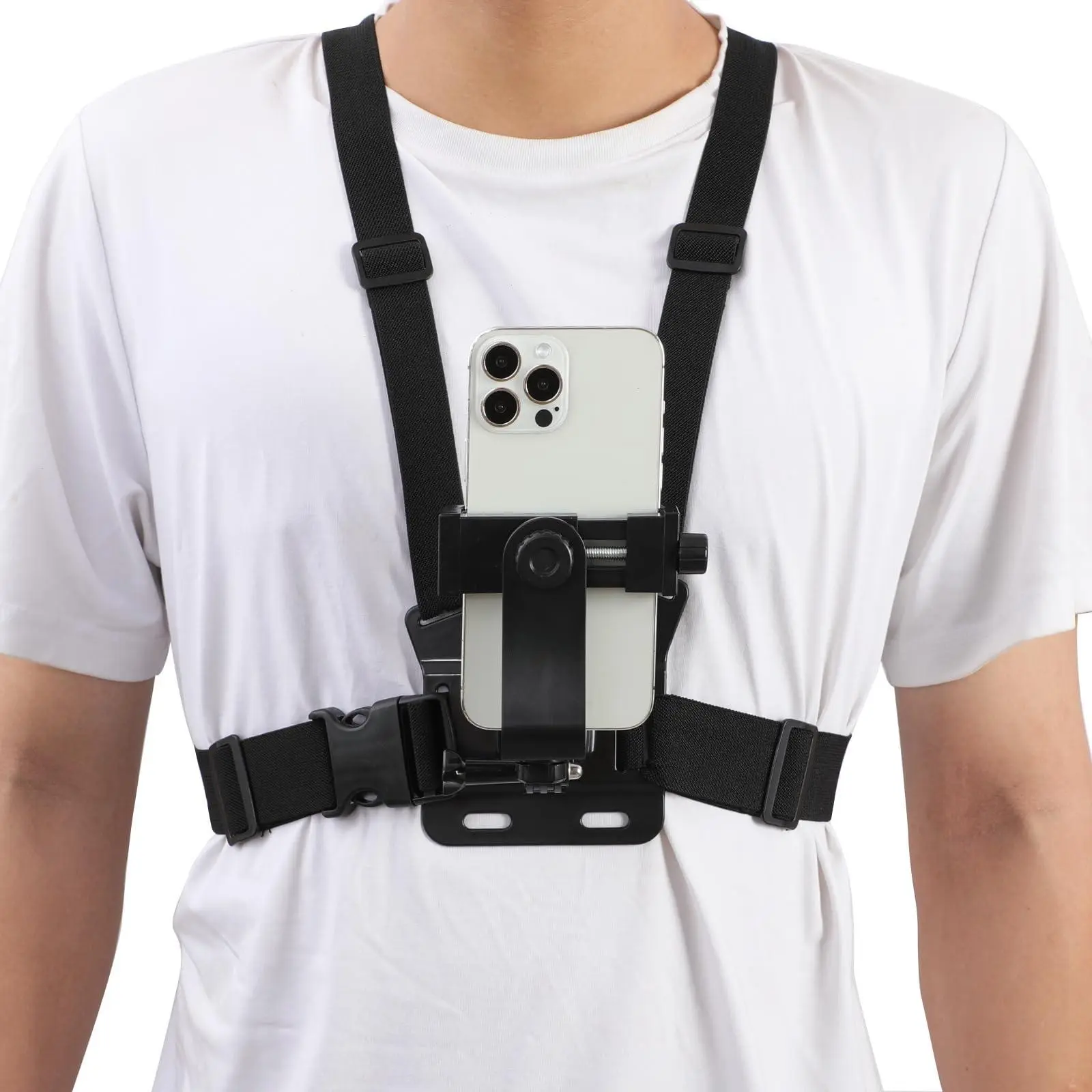 Mobile phone chest strap fixing bracket, mobile phone holder. Suitable for various mobile phones for first-person shooting.
