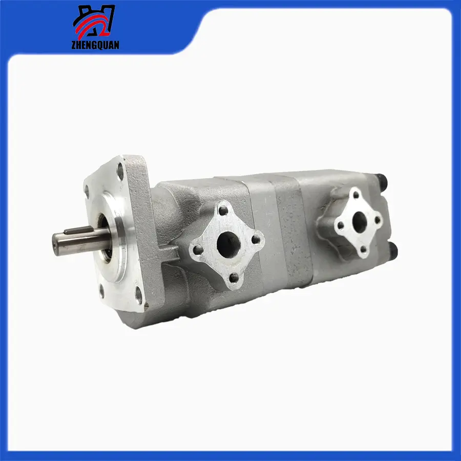 Zhengquan HGP-22A Series Twin-Stage High-Pressure Hydraulic Oil Gear Pumps (F6/6R, F8/8R) - Alloy Steel/Aluminum Flange-Mounted, Threaded Ports, Auto Clearance, Efficient, Eco-Friendly, Excellent Sealing, 130 mm Gears, In-Stock for Construction Users