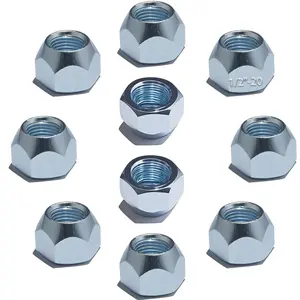 10pcs Trailer Lug Nuts 1/2 x20 Galvanized 509 Tire Lugs Wheel Nuts 50-53911 Open End Acorn Lug Nuts for Tire and Wheel 1/2"-20