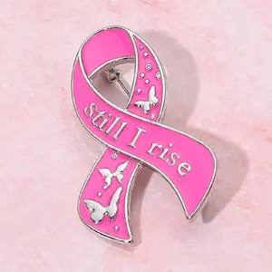 Still I Rise Pink Ribbon Brooch