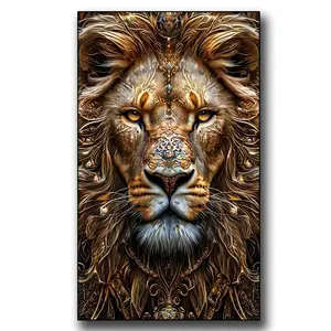 Lion Large Size Diamond Painting Kit for Adults, 5D Gem Art Craft Set, Diamond Art Tools, Ideal for Home Wall Decoration & Creative Gifting