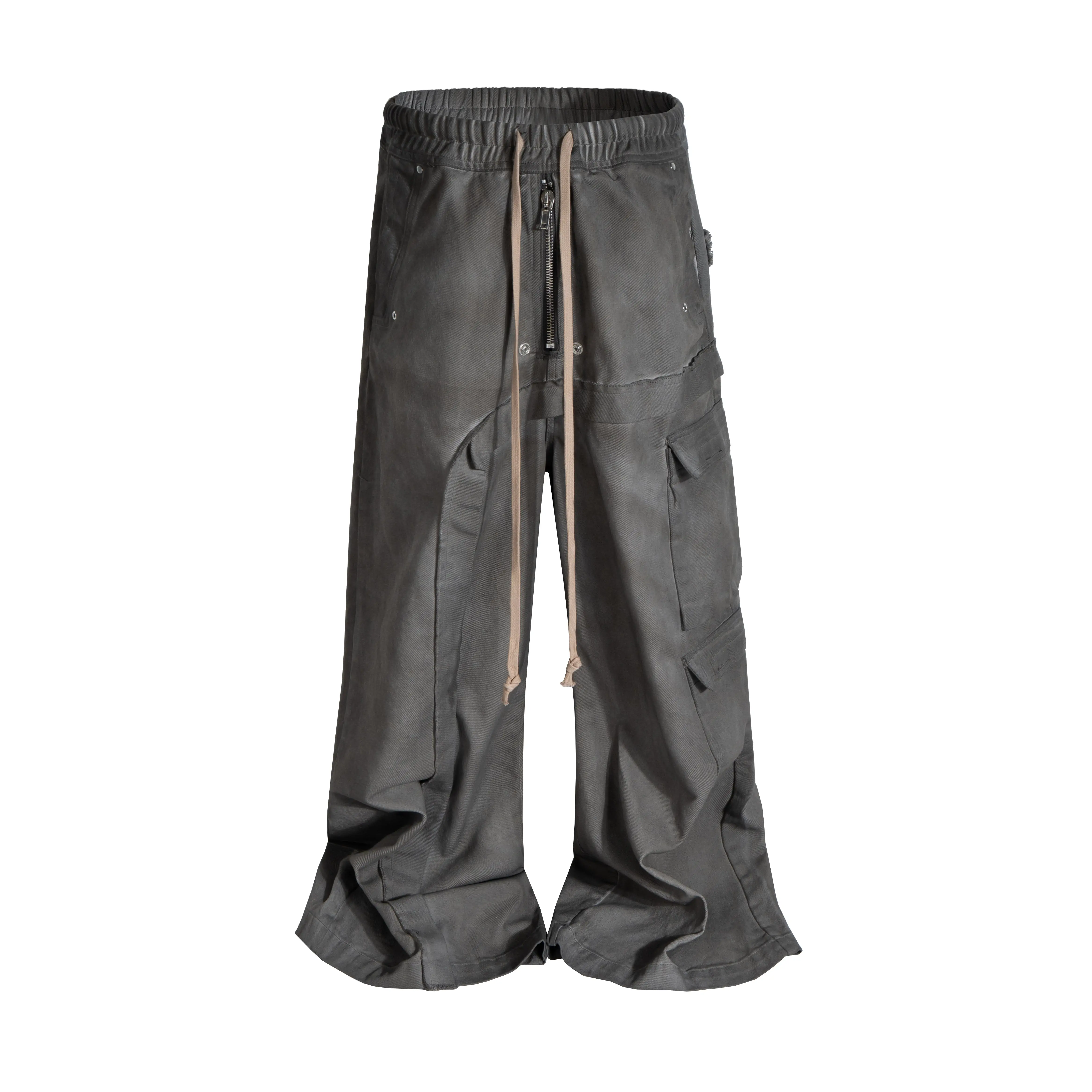 GREY FLOW PATCHWORK CARGOS