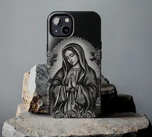Virgen de Guadalupe Virgin Mary Virgencita , iPhone 16 15, 14, 13, Pro Max Tough iPhone Glossy Phone Case, Virgin Mary, Mobile Phone Case Protection Gift