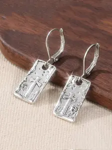 A Pair of Bohemian Simplicity Earrings, Visible Faith, Silvery Color Jewelry, Handmade, Cross, Suitable for Wearing on All Occasions, A Perfect Holiday Gift