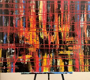 This untitled painting is painted with acrylic on canvas