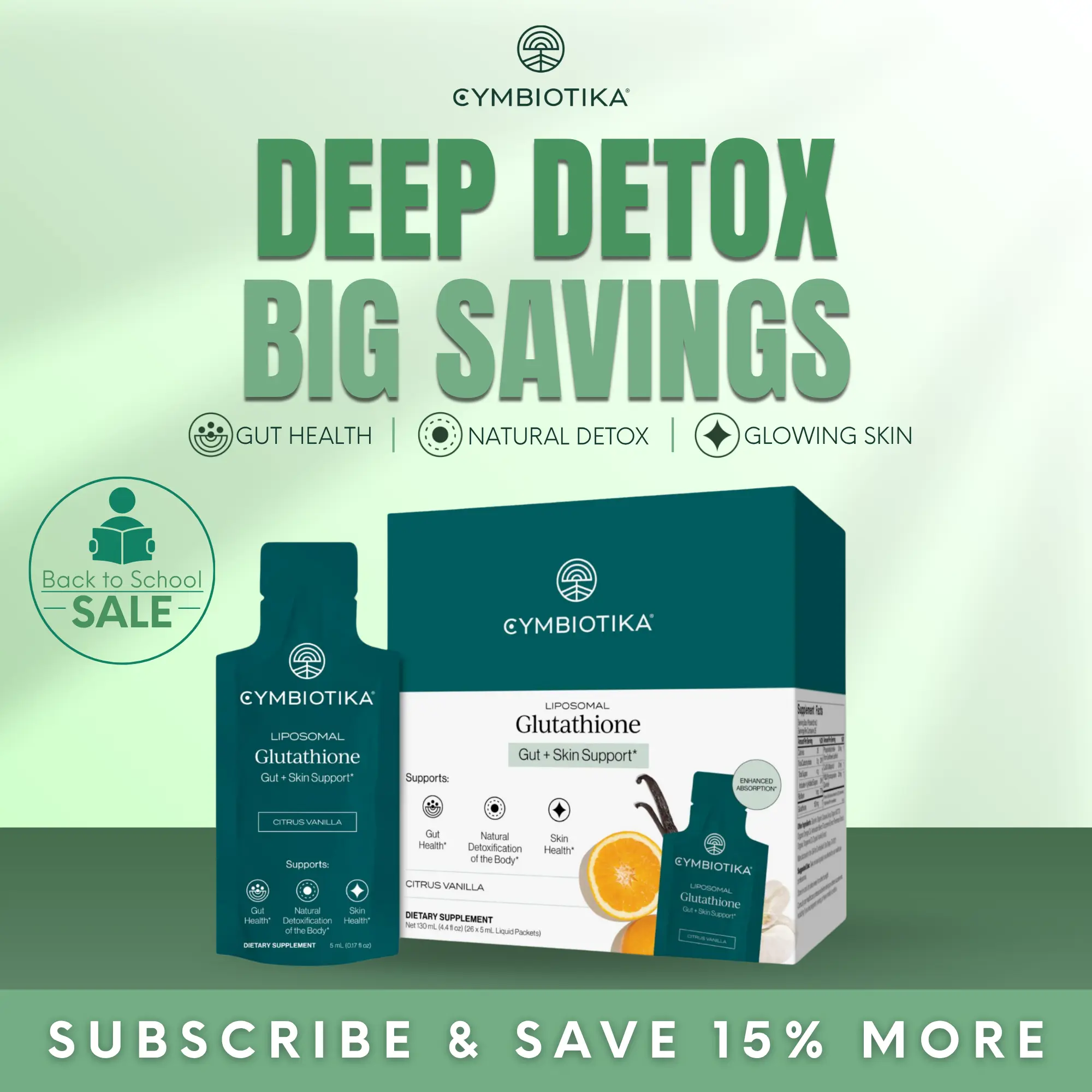 Liposomal Glutathione | 26 Packets | Master Antioxidant & Detox | Clinically Proven 3x Better Absorbed | Skin Brightening, Gut & Liver Health | Immune Support | Reduced Setria Glutathione | Plant-Based | Third-Party Tested