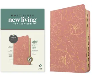 NLT Large Print Thinline Center-Column Reference Bible, Filament Enabled (Leatherlike, Pink Gold Floral, Indexed, Red Letter) -- New Living Translation - Bible