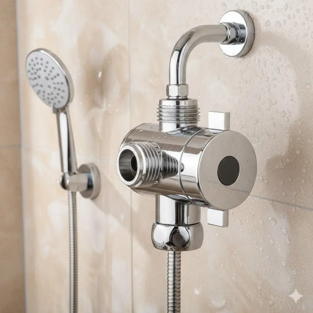 3-in-1 Shower Valve Adapter, G1/2 Thread, Easy Tool-Free Installation. Brass Core Anti-Rust Design. Converts to Bidet Sprayer, Hand Shower & Showerhead. Eco-Friendly Multi-Function Connector for Toilet and Bathroom.