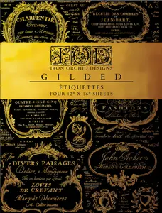 Etiquettes Gilded Decor Transfer™ by IOD (Pad of 4 - 12"x16" sheets)