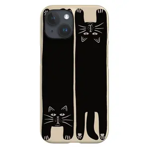 Cute Black Cat Phone Case - Hand-Drawn Design - MagSafe Case Phone - Case iP 16 15 14 13 12 11 X