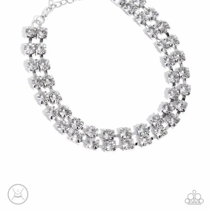 Paparazzi Glistening Gallery White Necklace for Women