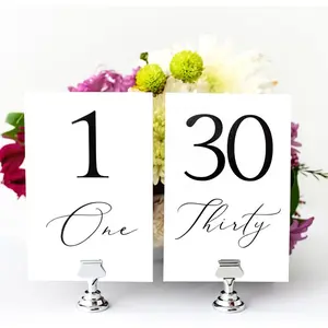 Elegant Black Foil Stamped Table Numbers 130 w/BONUS Head  Gift Table  4x6" Double Sided, Thick,  Durable Wedding Table Number Cards  Table Numbers for Wedding Reception, Birthday, Celebrations