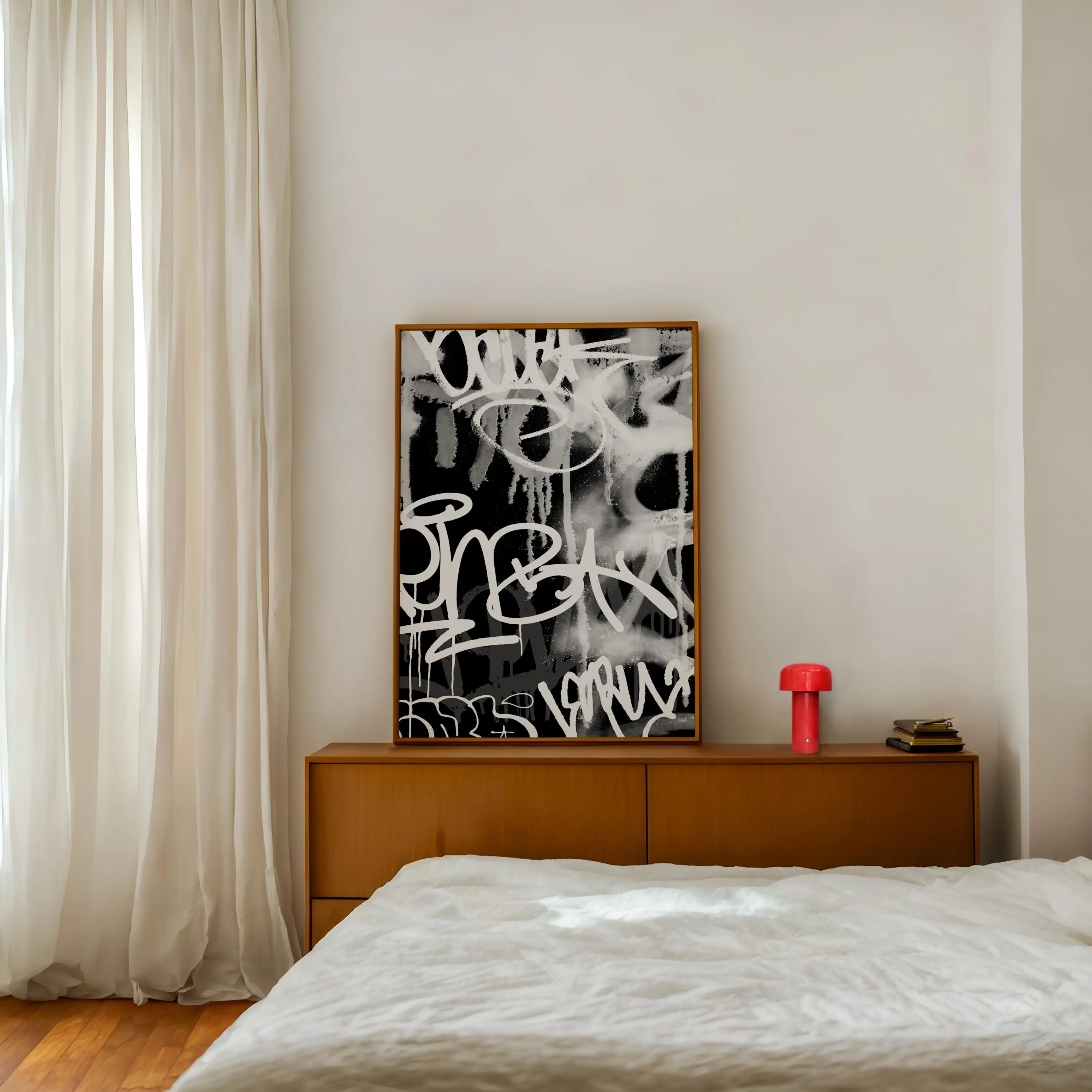 Abstract Graffiti Art Print: Black and White Urban Street Style, Unframed Print Only