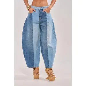 MIXED EMOTIONS COLORBLOCKED BARREL DENIM