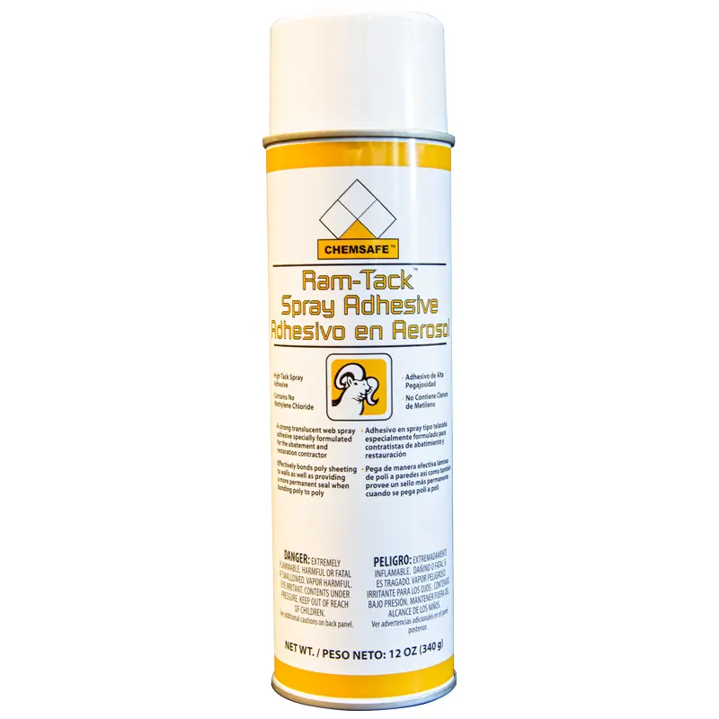 Chemsafe Ram-Tack Adhesive Spray - 12 oz Aerosol Can for Restoration, Abatement, Bonding Poly Sheeting, Contains No Methylene Chloride, Creates Flexible Bonds