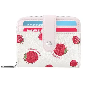 Cute Prints Wallet Card Slots Small Wallet with Zipper Coin Pouch Wallet for Women Girls