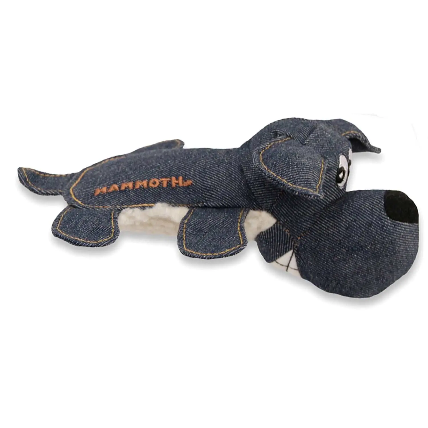 Squeakies Dog-Shaped Vintage Denim with Lambswool Plush Dog Toy Small 8