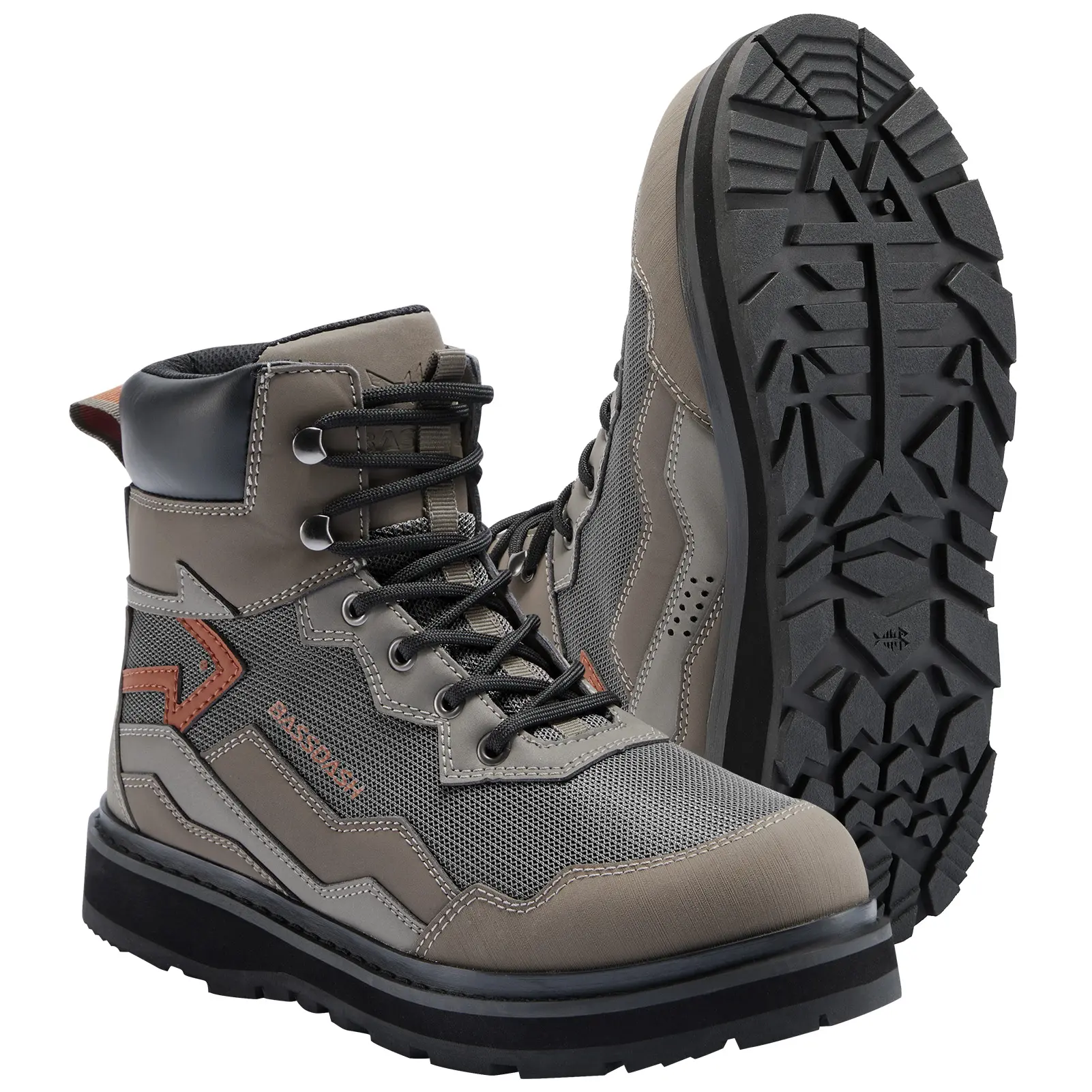 BASSDASH IMMERSE Men’s Wading Boots Breathable Mesh Lightweight Anti-Slip Rubber Sole for Fly Fishing