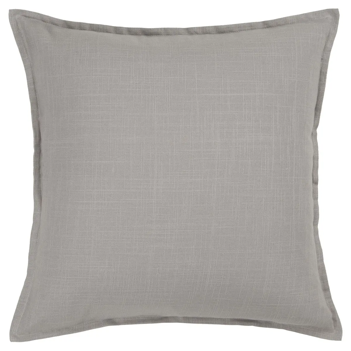 HomeRoots 403143 Gray Solid Color Flange Edge Square Throw Pillow - Removable, Soft Home Decorative Cushion, Square Cushion, Removable Cushion