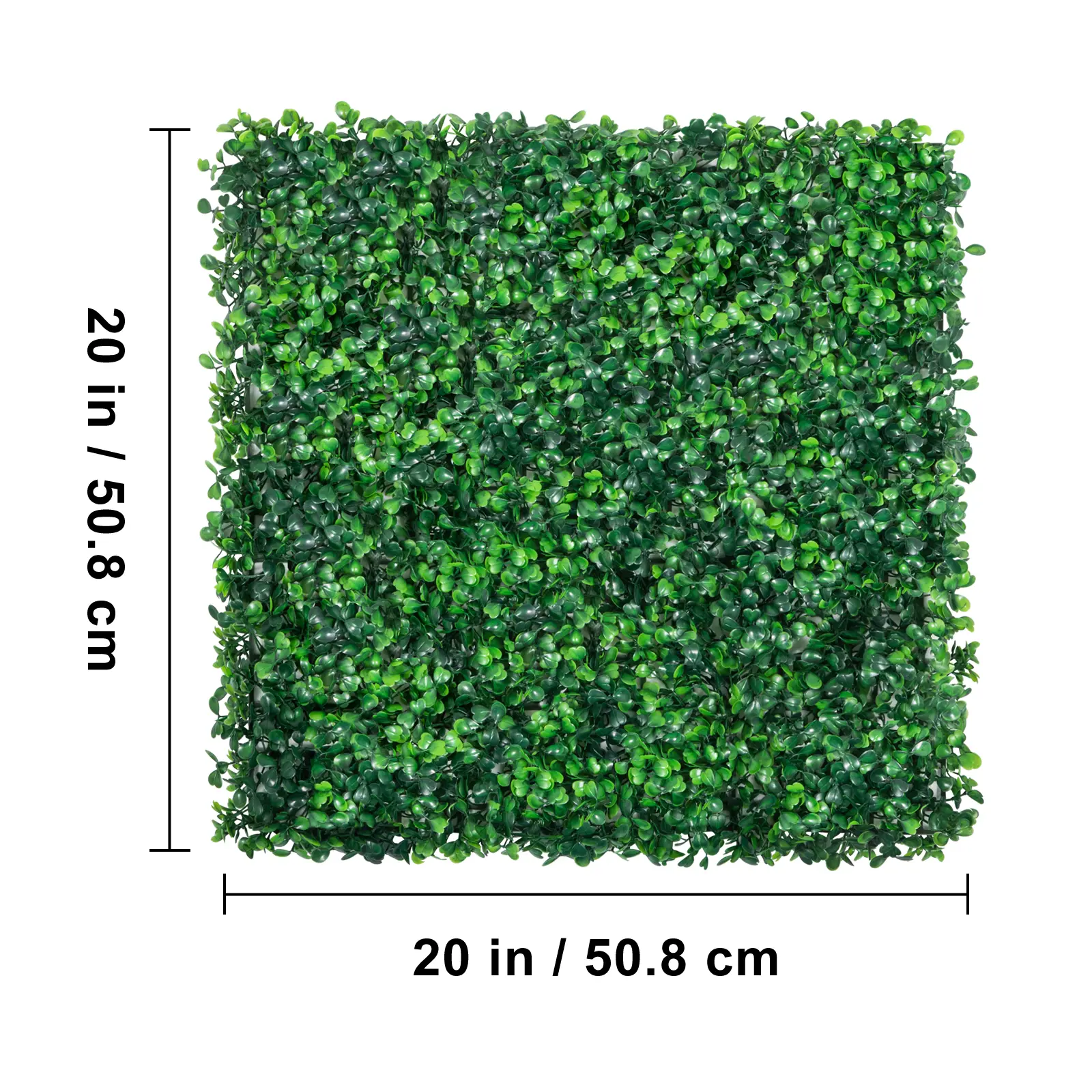VEVOR 12 Pcs 20x20 in Square Artificial Boxwood Plant Panels, 1.6in Thick UV-Protected Exterior Privacy Hedge Screen, Decorative Home Office Garden Fence Backyard Decor