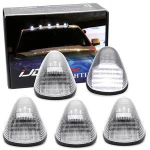 iJDMTOY Semi-Clear Lens Xenon White Full LED Cab Roof Marker Lamps Replacement For Ford 1999-2016 F250 F350 F450, Also Universal Fit For Other Trucks