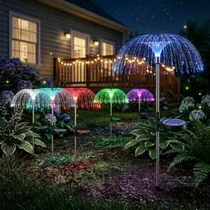 Solar Jellyfish Lights,Color-Changing Waterproof Outdoor Garden Decor,ground-mounted lamp(pack of 4)