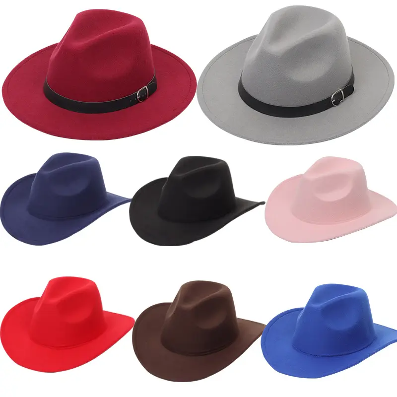 Solid Color Felt Hat British Retro Jazz Hat Unisex Flat Brim Gentleman Hat Flat Top Top Hat