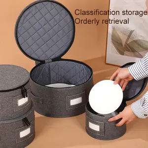 VALORA HOME 5-Piece Round Storage Container Set with Zipper Cover Multipurpose Kitchen Organizer  Outdoor Travel Packing Cubes for Classification Storage Orderly Retrieval