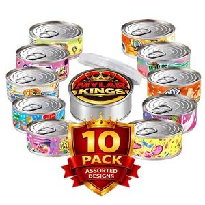 10 Pack Pull Top Tin Can Storage Containers Bundle Assorted Designs 10 Pack Pull Top Tin Can Storage Containers Bundle Assorted Designs