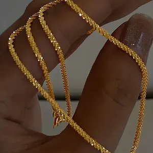 Luxurious Copper Chain Necklace - Shiny, Adjustable 18-30 Inches, DIY Jewelry for Women, Perfect Gift for Bridal, Wedding, Engagement, and Anniversary Occasions