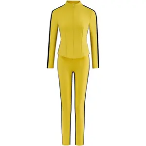 Women‘s Beatrix Kiddo Cosplay Yellow Jacket Pants Track Suit Costume