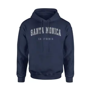 Santa Monica California Unisex Classic Hoodie Sweatshirt Cotton Fabric