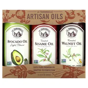 La Tourangelle LAT Favorites Trio Artisan Oils, 3 Count, 8.45 oz (250 ml) Each