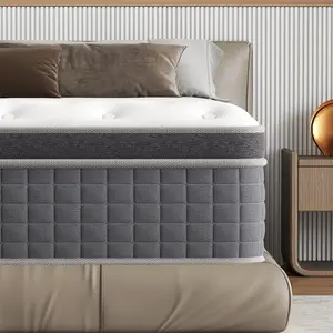 MULINATURE 10" 12" 14" Twin Full Queen King Mattress Luxury Hybrid Spring Mattresses Memory Foam Medium Firm Bed in a box Comfort Body Support Pressure Relief & Motion Isolation Gray​