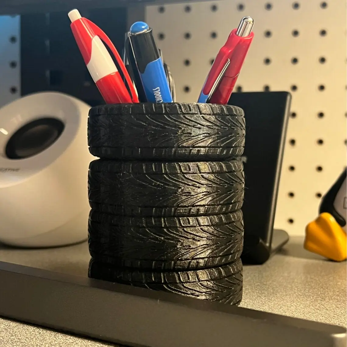 Stacked Tires Pen and Pencil Holder | Desk Organizer