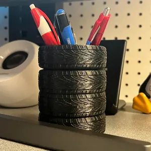 Stacked Tires Pen and Pencil Holder | Desk Organizer