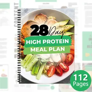 28-Day High-Protein Diet Plan, Meal Plan, Muscle Building Fat Loss No Hunger, Scientific Recipe Easy Weight Loss, Essential Fitness Notebook