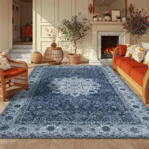 Pattern Velvet Carpet, Classic British Style, Multiple Sizes Available, Soft Non-Shedding Rug for Living Room Bedroom Hallway