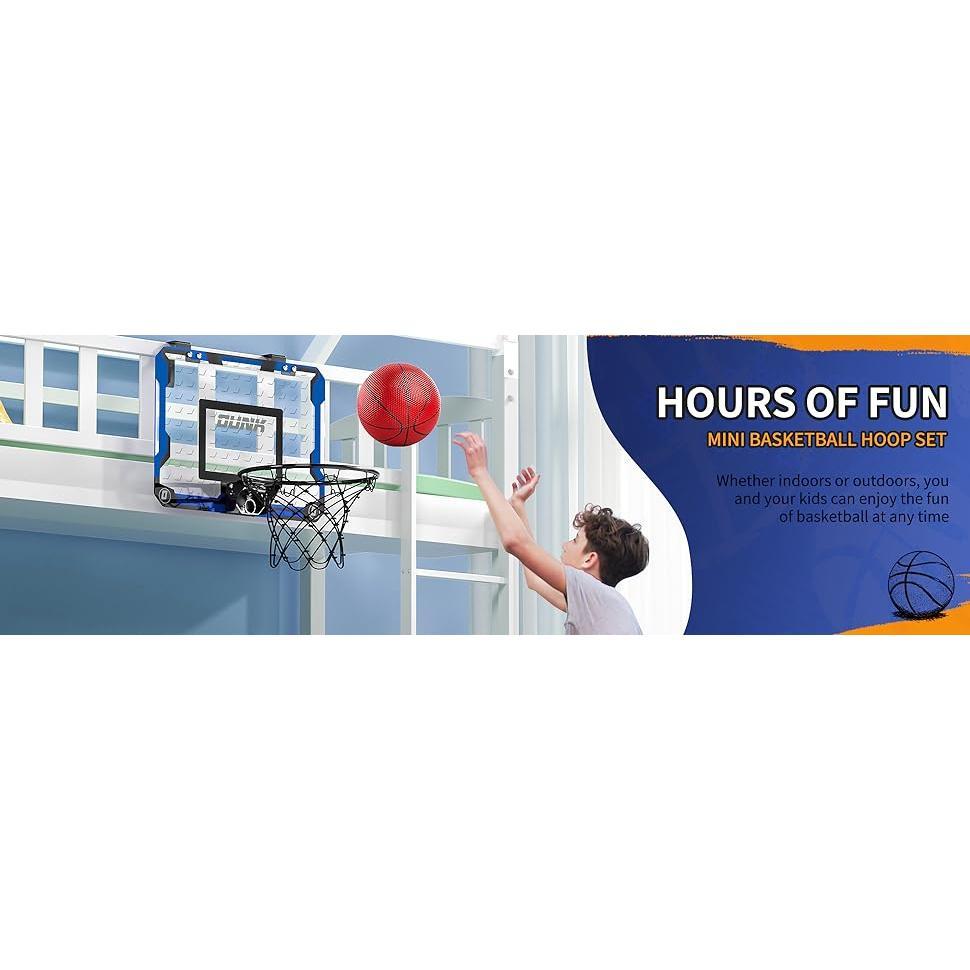LED light electronic wall mounted basketball hoop, water pool home basketball hoop with 4 basketballs, family party game supplie