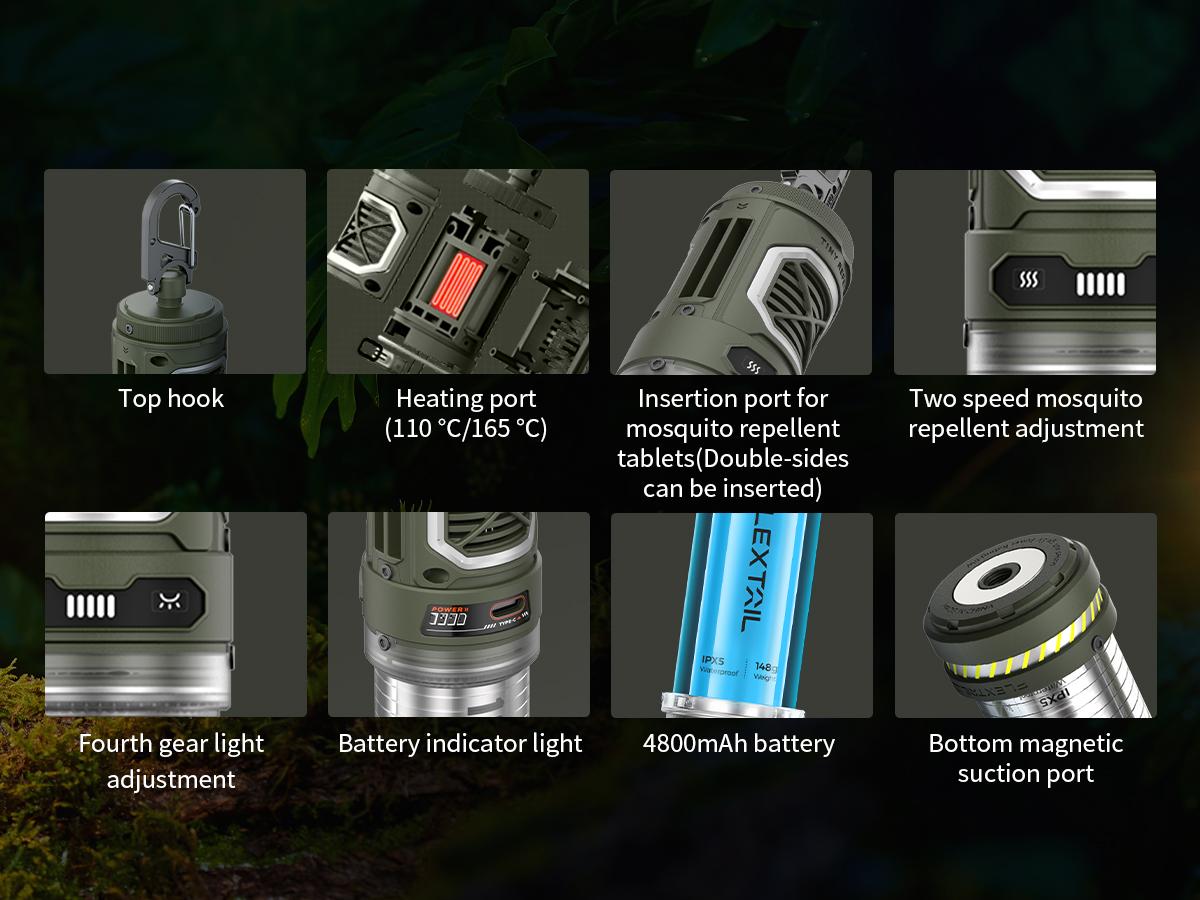 FLEXTAIL Tiny Repel - Rechargeable Mosquito Repellent, 329°F Heating, 30ft Protection Zone for Outdoor Camping Backpacking Patios (Repellent Pads Not Included)  Multifunction Durable