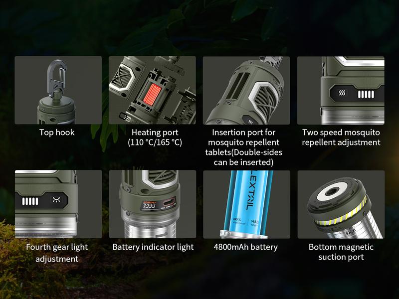 FLEXTAIL Tiny Repel - Rechargeable Mosquito Repellent, 329°F Heating, 30ft Protection Zone for Outdoor Camping Backpacking Patios (Repellent Pads Not Included)  Multifunction Durable