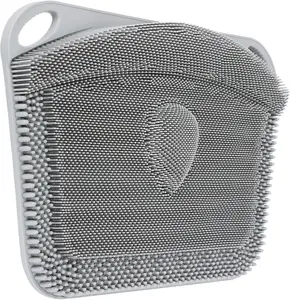 FREATECH Large Shower Foot Scrubber Mat, Silicone Foot Cleaner Brush to Clean, Exfoliate and Massage Feet Without Bending Over, Improve Foot Appearance and Overall Health, Grey - 17.3" x 13"