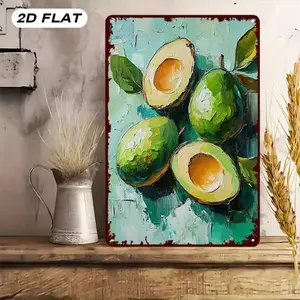Avocado Oil Painting Aluminum Sign - 2D Textured Wall Art for Kitchen Decor