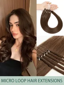 Invisible Micro Loop Remy Hair Extensions 12-22 Inch Straight Blonde One Pack Seamless Damage-Free No Glue Easy Beginner Install Adds Volume Tangle-Free Perfect for Daily Wear Weddings Parties Festivals Travel