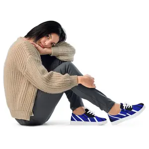 Blue Sliced Women’s lace-up canvas shoes Blue Sliced Women’s lace-up canvas shoes