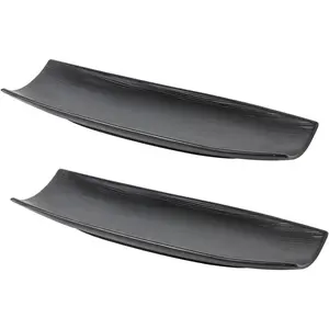 Black Sushi Plates,Stoneware Rectangular Teppanyaki Plate Sashimi Plates Long  Plates 12.5 inch Set of 2(Black)