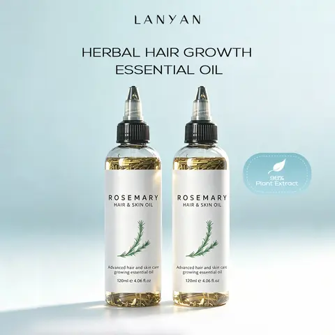 LANYAN Hair Growth Oil - 120ml Lightweight Rosemary & Argan Blend, All Natural Fortifying Botanical Treatment, Mint-Infused Beauty Oil, Argan Nourishment, Fuller Strands, Alopecia Support, Hair Growth Products